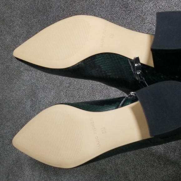 Marc Fisher Jelly Booties In Black/Green Snake 6M - Picture 8 of 10